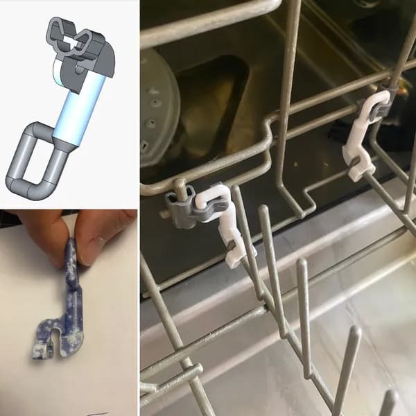 Фиксаторы откидных рядов нижней корзины посудомойки