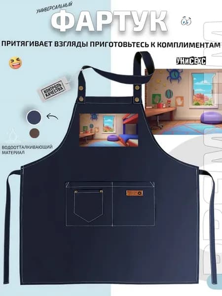 Фартук детская спальня с окном и двухъярусной кроватью