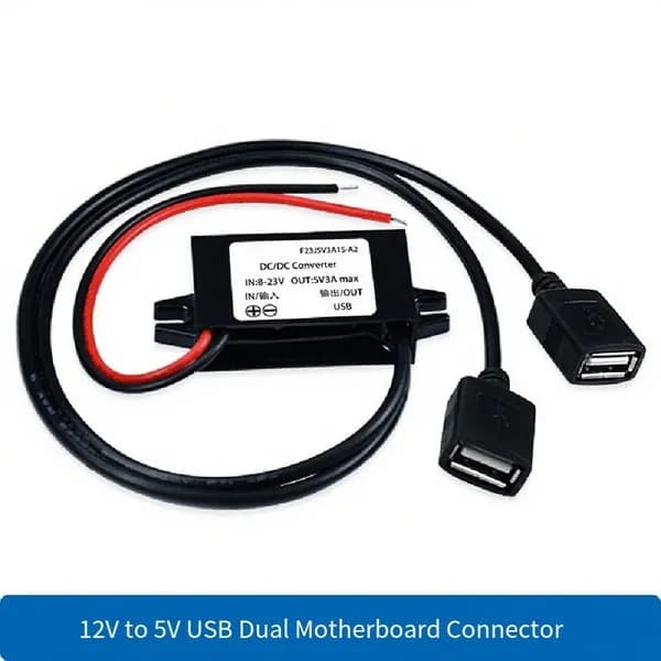 Преобразователь постоянного напряжения USB 12 В-5 В 3A Понижающий Преобразователь мощности с 2 USB-Портами