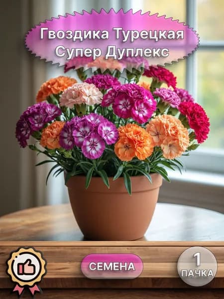 Гвоздика Турецкая Супер Дуплекс семена 10 шт.