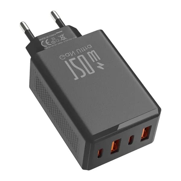 120W USB зарядка для нескольких устройств, продвинутая система охлаждения, быстрая зарядка электроники, Черный - EU-вилка