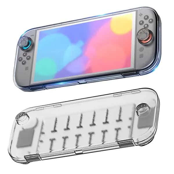 Чехол-органайзер для Nintendo Switch 2, прозрачный белый, ABS, с отсеками для карт