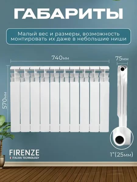 Радиатор алюминиевый AL 500 80 A21 10 секций (1202-1113)