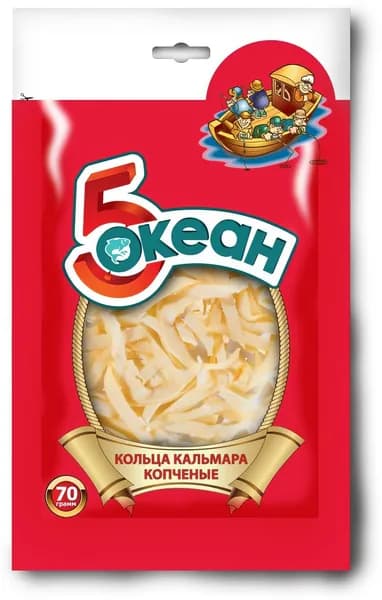 Кольца кальмара 5 Океан копченые, 70г
