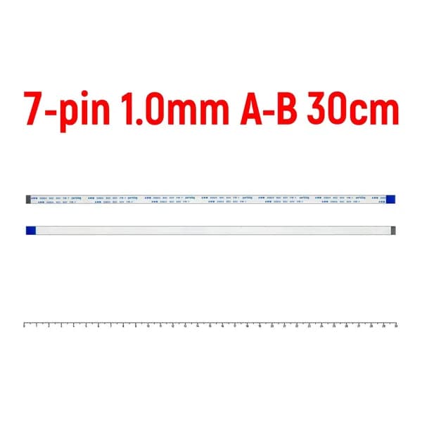 Шлейф FFC 7-pin Шаг 1.0mm Длина 30cm Обратный A-B AWM 20624 80C 60V VW-1