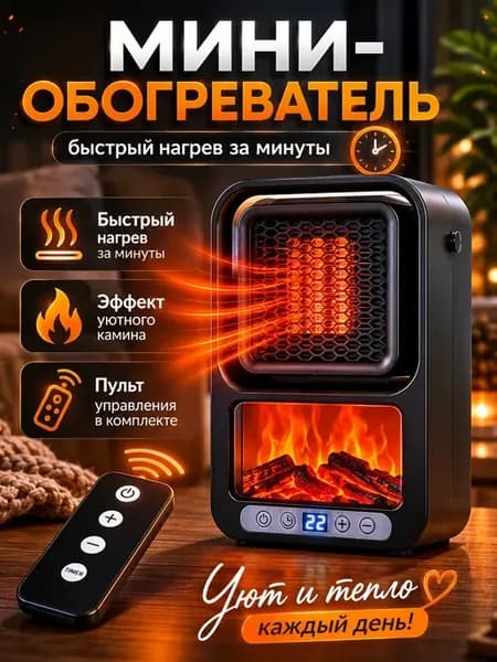 Тепловентилятор с мини камином напольный