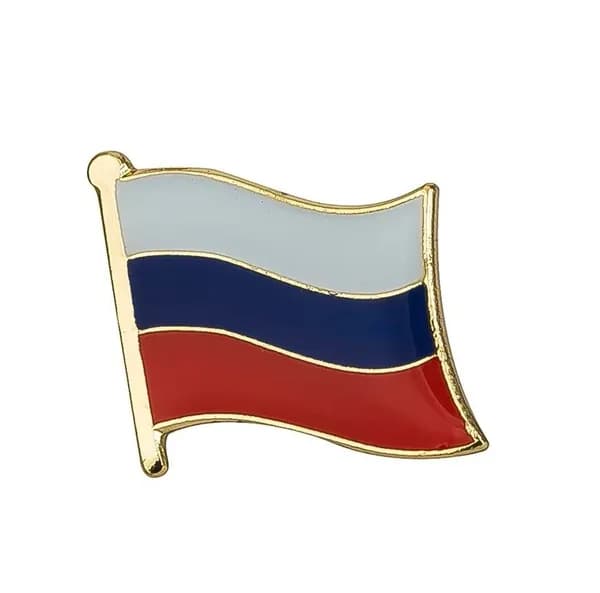 Значок Флаг России волна золото 1 штука