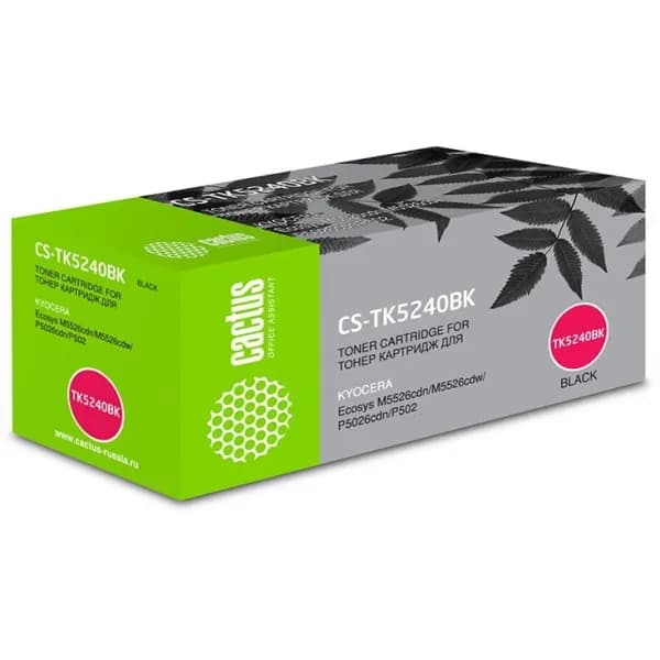 Картридж Cactus CS-TK5240BK черный, для KYOCERA Ecosys M5526cdn/M5526cdw/P5026cdn/P5026cdw, ресурс до 4000 страниц