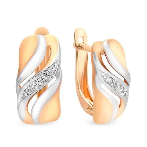 Серьги женские с бриллиантами из красного золота 585 пробы 585GOLD
