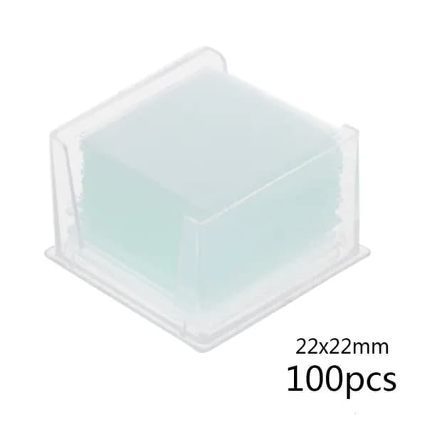 Квадратные покровные стёкла для микроскопа, - 22x22