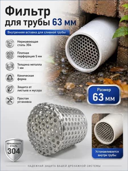 Фильтр для водосточных и канализационных труб из нержавеющей стали 304 защитная сетка 50 мм для слива и канализации
