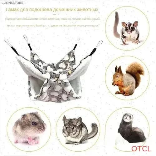 Гамак двухслойный подвесной для клетки: мягкий коврик из флиса для хомяка, хорька, шиншиллы, белки, попугая, сна и игр