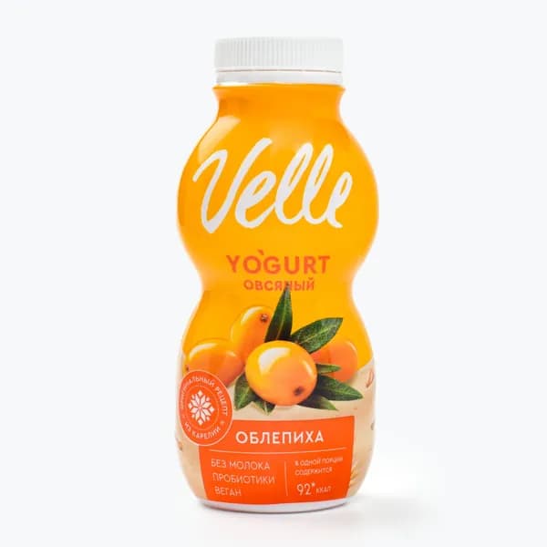 Продукт овсяный ферментированный Облепиха, питьевой 230 г, Velle