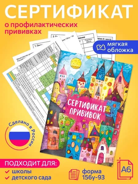 Сертификат прививок подарочный детский форма 156 у-93