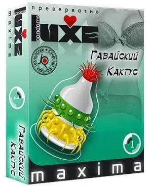 Презерватив Luxe Maxima Гавайский кактус с ароматизированной смазкой и анатомической формой для надежной защиты