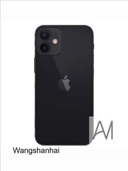Макет смартфона iPhone 12 mini черного цвета (черный экран)