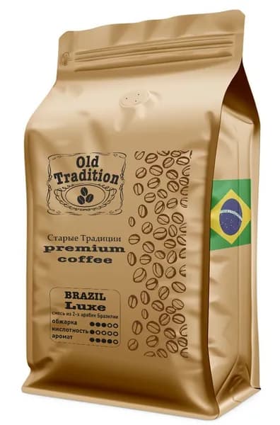 Кофе в зернах Бразилия Люкс 250 г Old Tradition 100% Арабика Старые Традиции