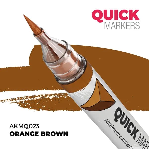 Маркер-кисть AK Orange Brown - Quick Marker