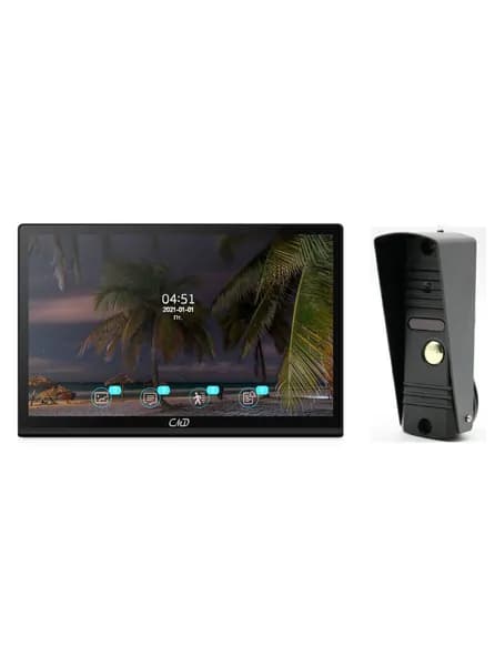 Комплект видеодомофона 8"и вызывной панели(черная) CMD VD89MK-Slim FullHD Wi-Fi Black. Встроенный координатный модуль.