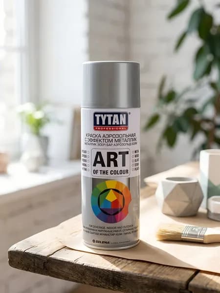 Эмаль аэрозольная Tytan Professional универсальная акриловая глянцевая металлик RAL 9006 серебристая 400 мл