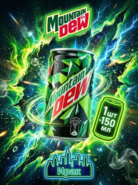 Газированный напиток Mountain Dew, 150 мл, Ирак