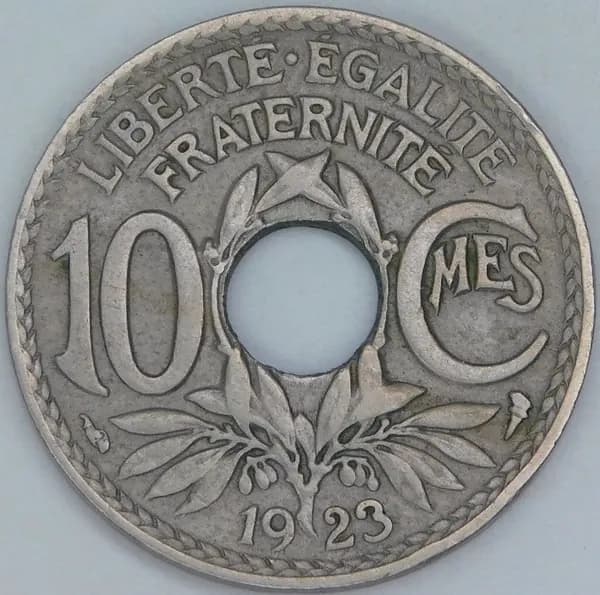 Франция 10 сантимов 1923 КМ866a VF арт. 57037