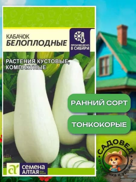 Кабачок Белоплодные 2 гр., семена кабачков Семена Алтая
