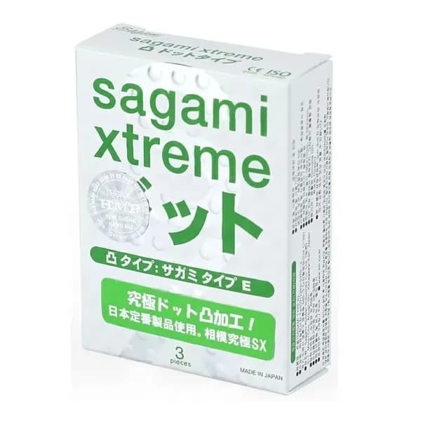 SAGAMI Xtreme Type-E, Презервативы Xtreme Type-E латексные с точечной текстурой 3шт