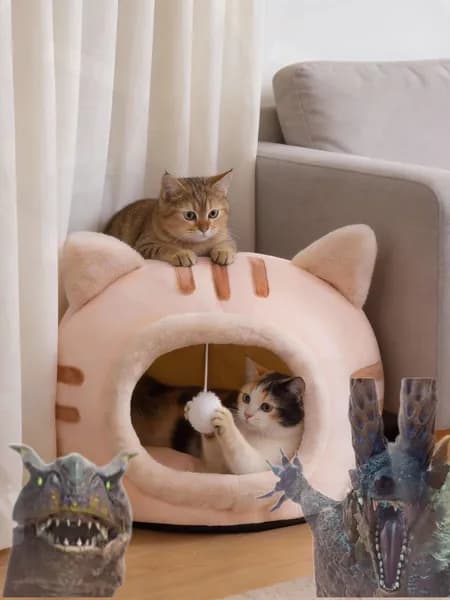 Домик для кошки прочный с подстилкой35*35*30cm
