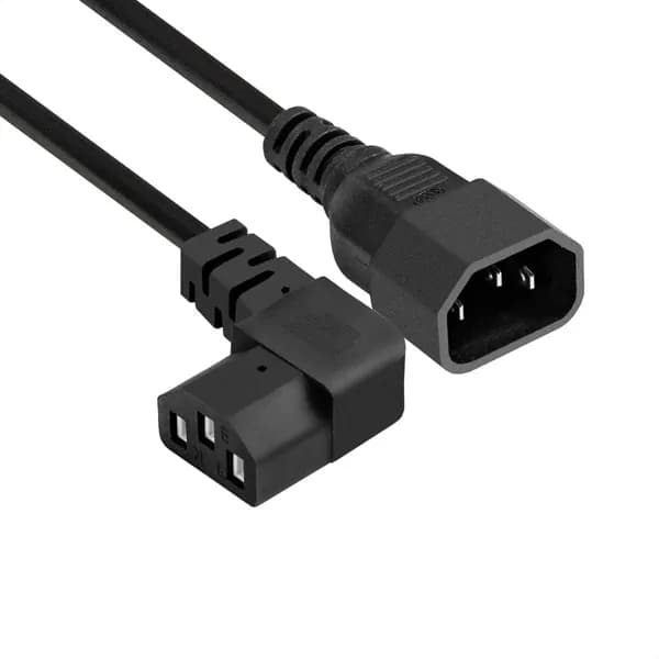 Кабель питания IEC C13-C14 ExeGate 0.5м, Черный 3*0,75мм2 угловой коннектор EX297760RUS