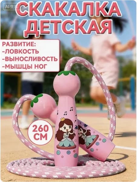 скакалка детская для мальчиков, прыгалка детская, 260 см