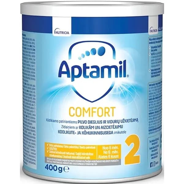 Детская молочная смесь Aptamil Comfort 2, 400 г, для детей от 6 месяцев,Финляндия