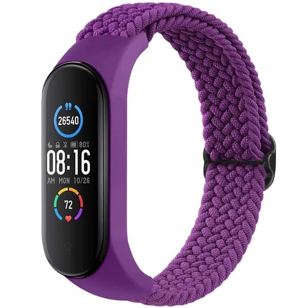 Плетёный ремешок для Xiaomi Mi Band 7 6 5 4 3, эластичный регулируемый браслет для Amazfit Band 5