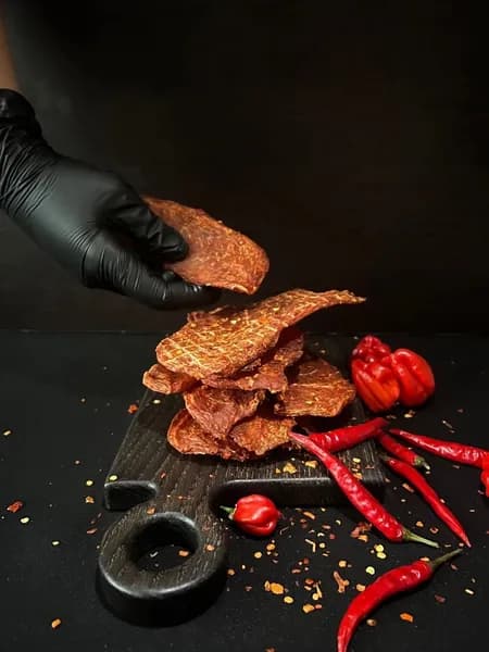 Джерки куриные Экстремально острые, сушеная курица (мясные чипсы), 200 гр.