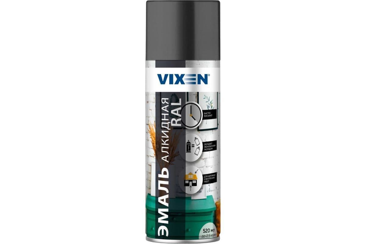Эмаль универсальная 520 мл аэрозоль VIXEN, RAL7024 графитовый серый VX17024