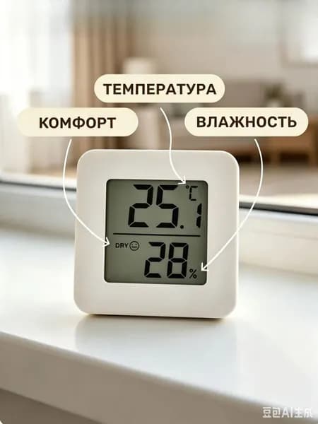 Термометр комнатный электронный с гигрометром, для теплицы, для дома