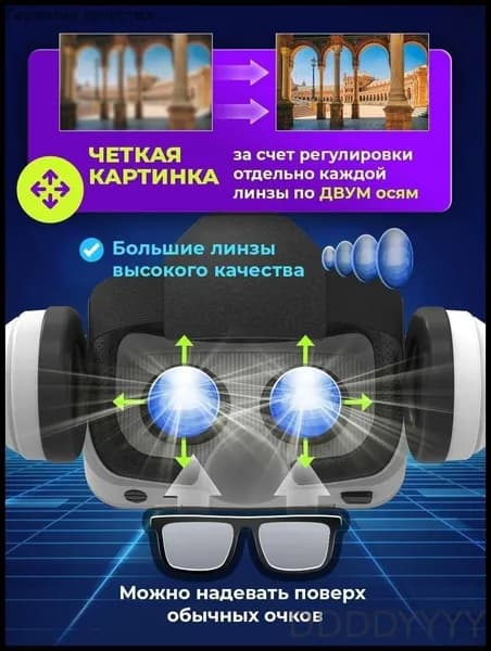 Виртуальные очки с наушниками RITMIX RVR-600, очки виртуальной реальности