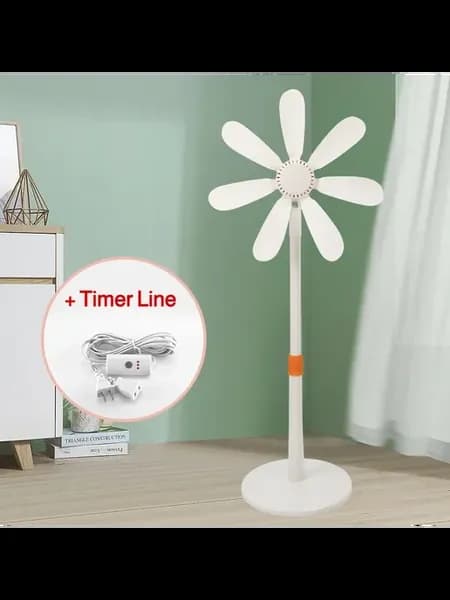 Портативный напольный вентилятор 220В Белый, Timer line A