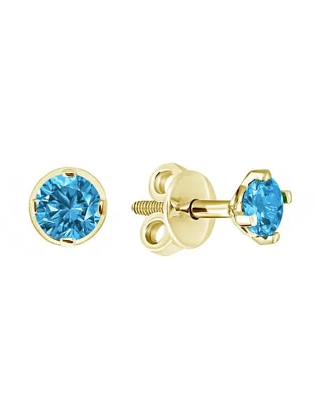 NIAGARA JEWELRY Серьги ювелирные Пусеты Золото желтое 585 пробы