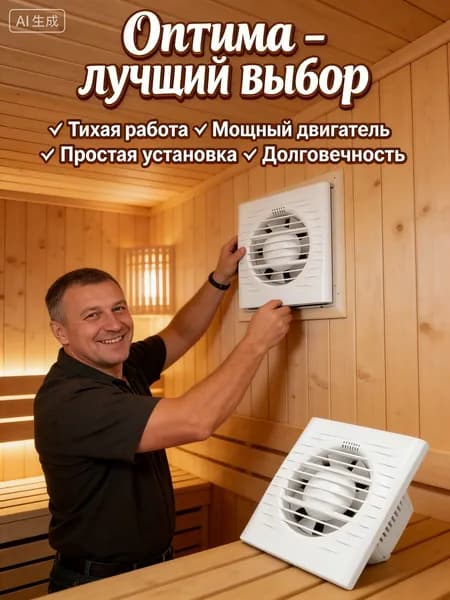 Вытяжной вентилятор 100 мм Optima всё для вашей новой ванной и кухни. Мощная бесшумная вытяжка с обратным клапаном, осевой вентилятор для санузла, белый.