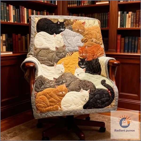 Плед 100x150 см плюшевый кот, котёнок разноцветный