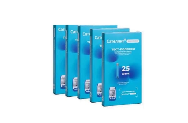Тест-полоски Сателлит экспресс 25 шт ( 5 упаковок )