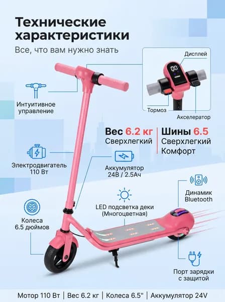 Электросамокат CsMb6F_1991544776-4hk5, розовый