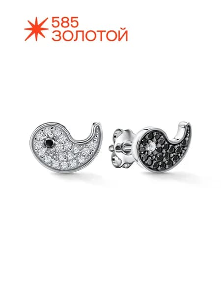 Серьги серебряные женские 925 с фианитами