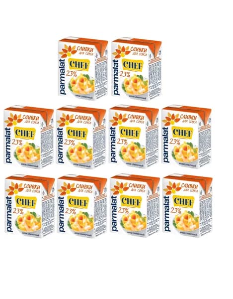 Сливки Parmalat ультрапастеризованные для соусов 23%, 200г * 10шт