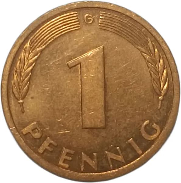 Монета Германия 1 пфенниг 1995