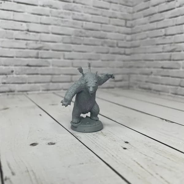 Миниатюра для настольных игр DnD, ДнД, Dungeons & Dragons, Pathfinder. "Черный медведь". 1 фигурка