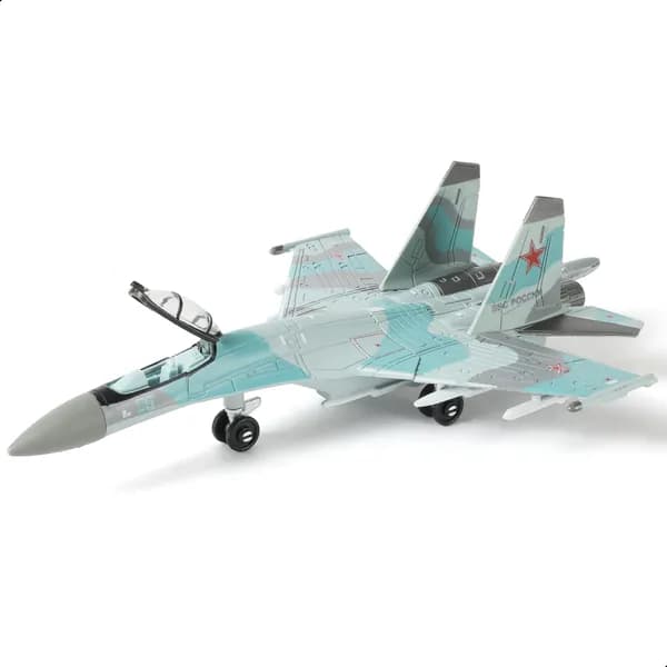 Модель истребителя Су-35С SABANAS 1:100, быстросборная пластиковая военная модель самолёта с подставкой, 25 деталей