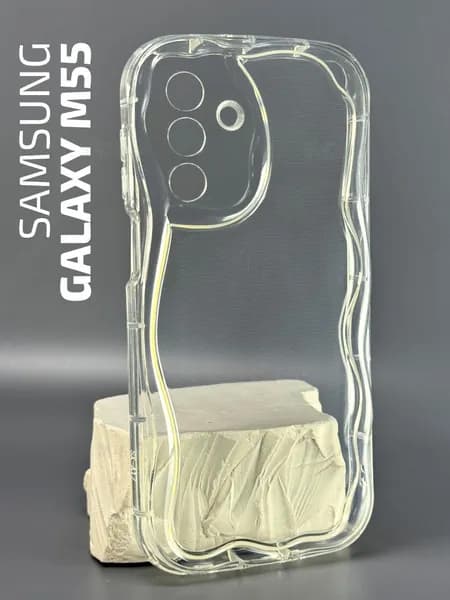 Чехол на Samsung Galaxy M55 / Чехол на Самсунг М55, с защитой камеры, рельефный, прозрачный HEALTH