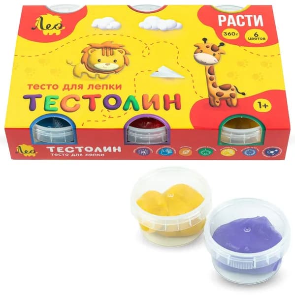 Лео Тестолин (Тесто для лепки) LPLD-0106 360 г 6 цв.